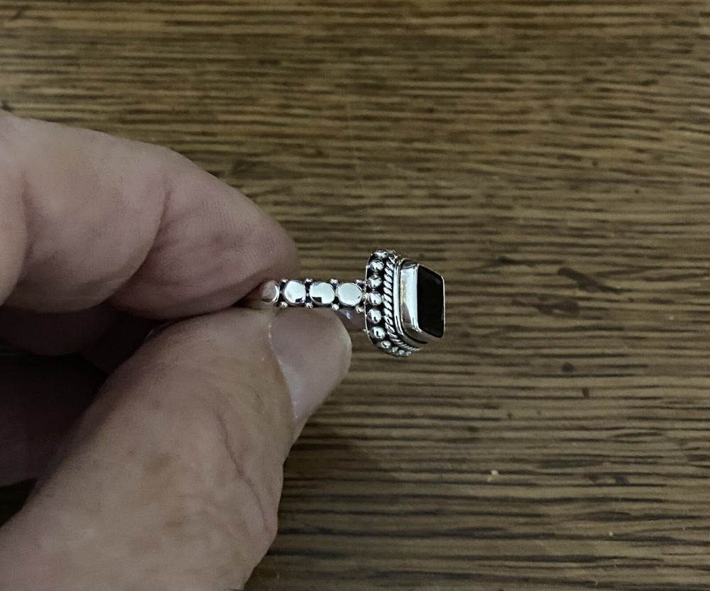 Black Onyx Ring Sterling