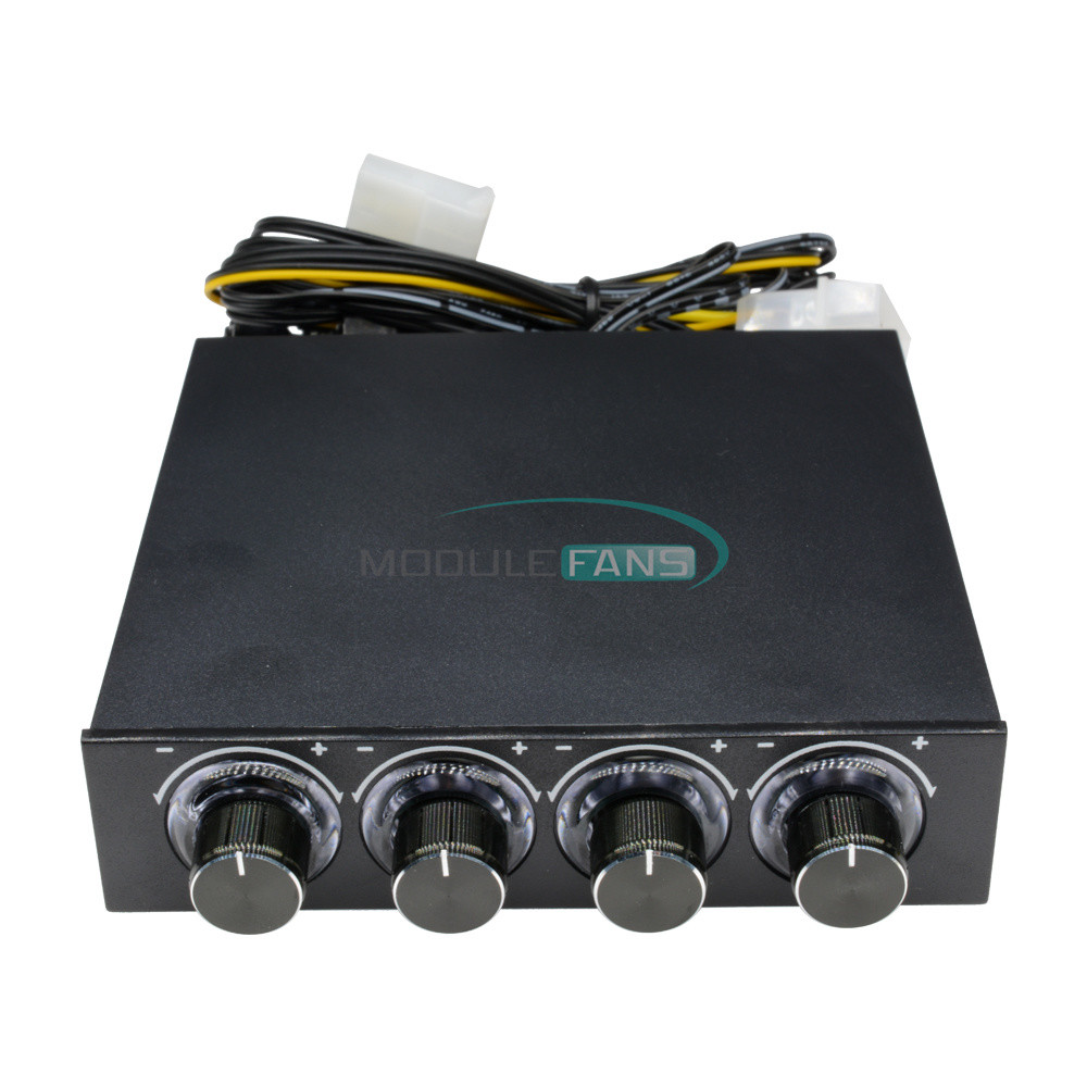 3.5inch PC HDD CPU 4 Channel Fan Speed Controller Led Cooling Front Panel