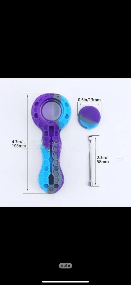 SILICONE SMOKING PIPE W/ GLASS SINGLE HOLE BOWL