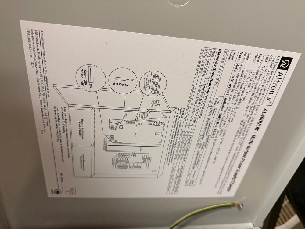 Altronix Al400ulm Doesn't include power supply
