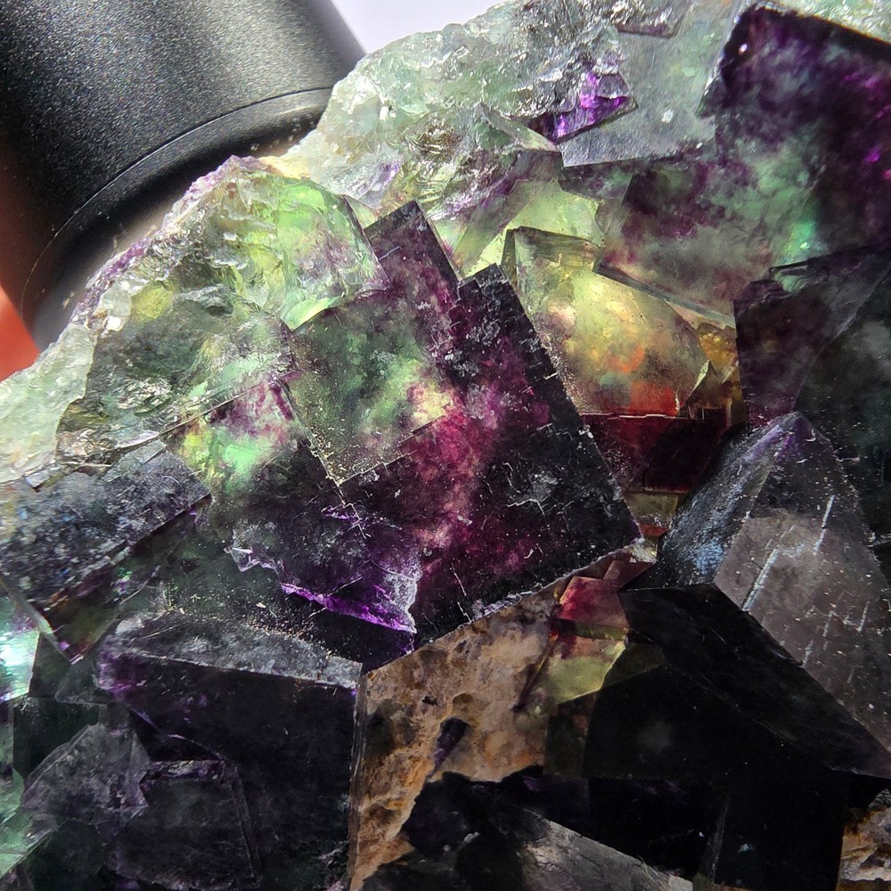 Phantom Fluorite Cube Specimen, green purple Okorusu, Namibia 76*63*22mm