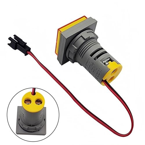 2PCS 3 in 1 Digital AC Current Voltage Frequency Indicator Square LED Yellow