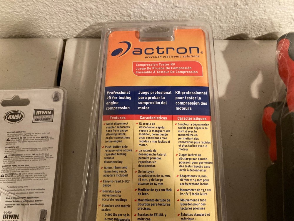 Actron Comression Tester Kit + 50 Screwdriver + Irwin Set Of 3 Locking Pliers &