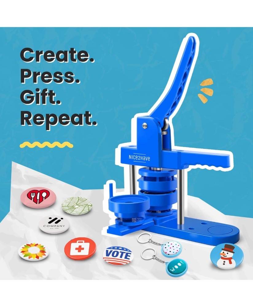 Nice2have Button Maker Machine – Multiple Size Molds– Pin Maker Machine Kit...