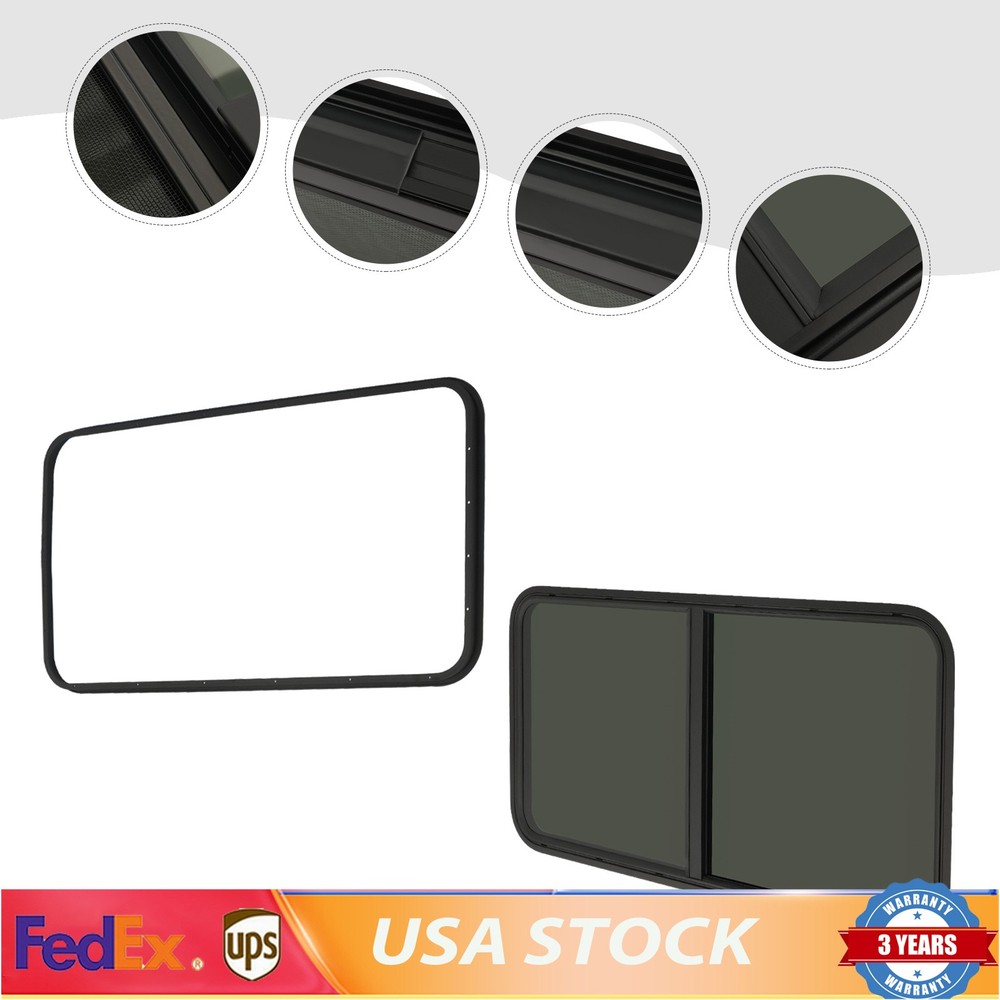 RV Window Horizontal Sliding Windows Multiple Wall Thicknesses Waterproof 24X20"