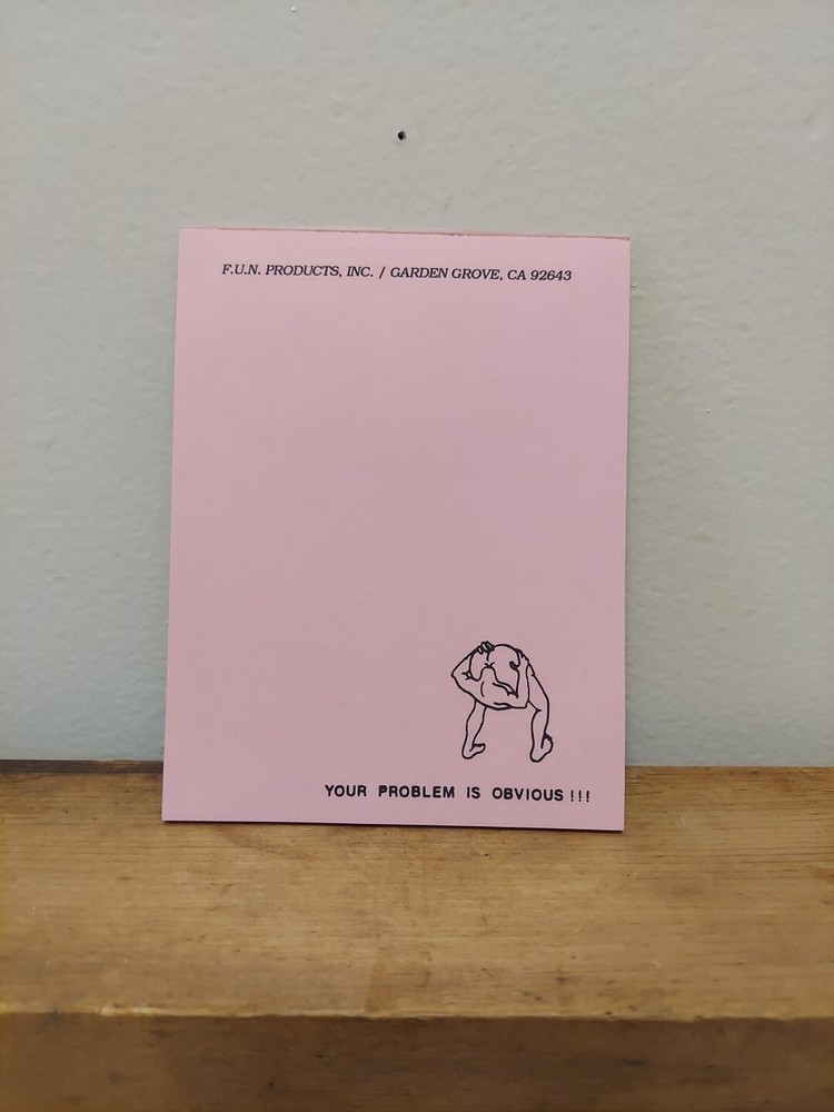 Your Problem Is Obvious Vintage Note Pad