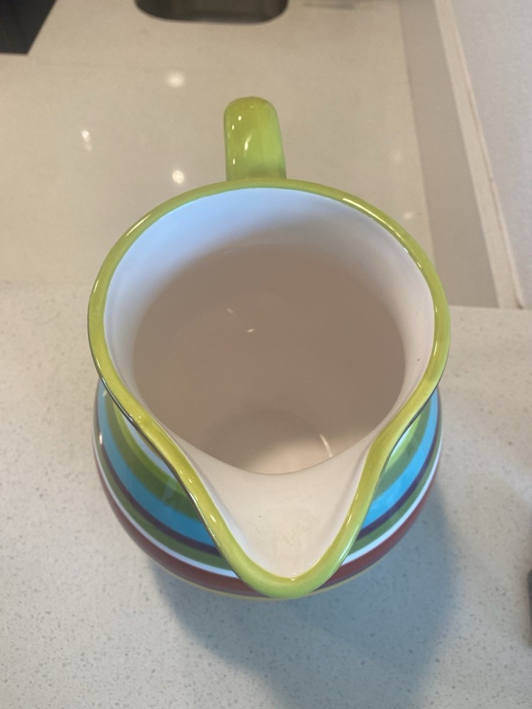 Crate & Barrel Large Carnivale Stripe Pitcher