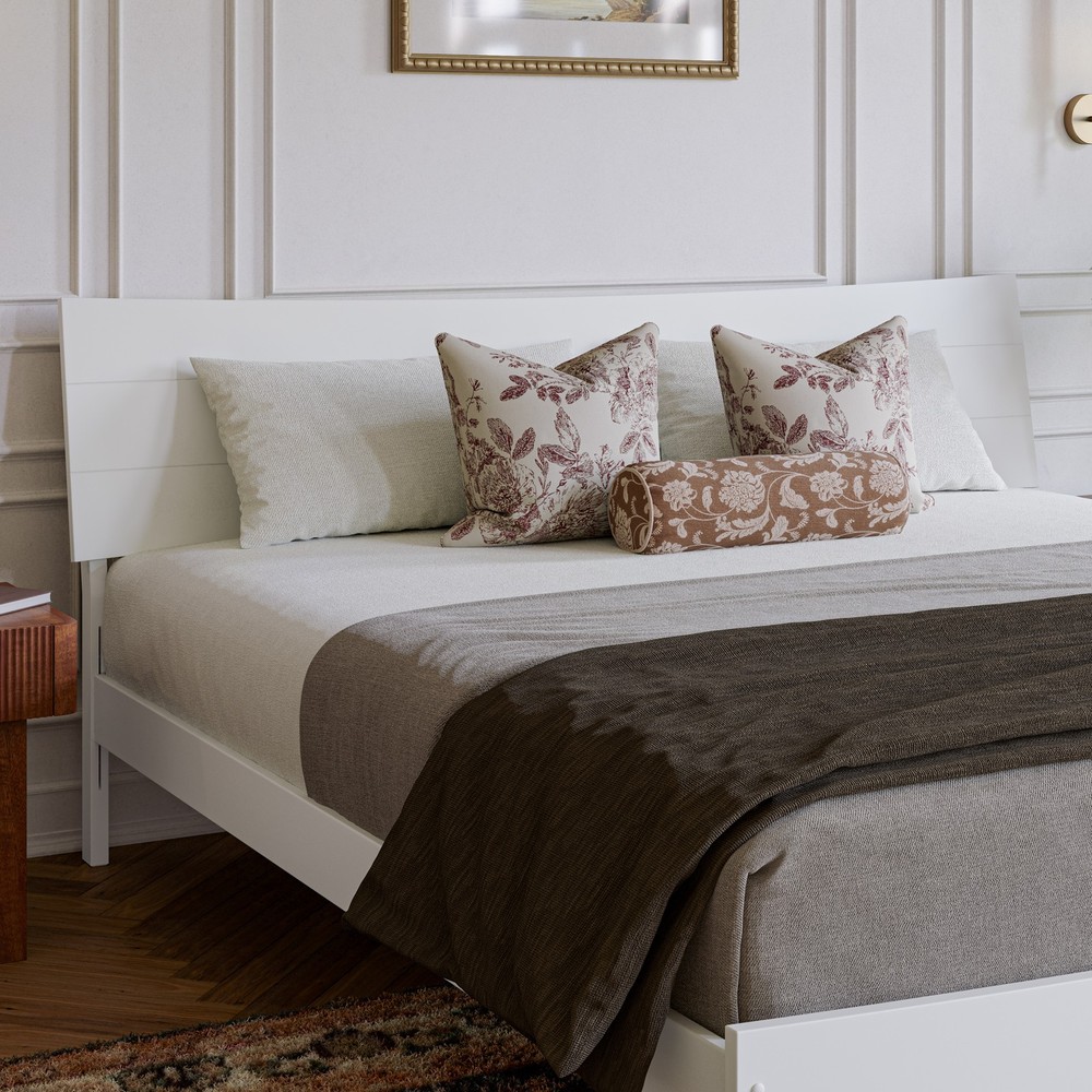 Phoenix King Solid Wood Headboard in White