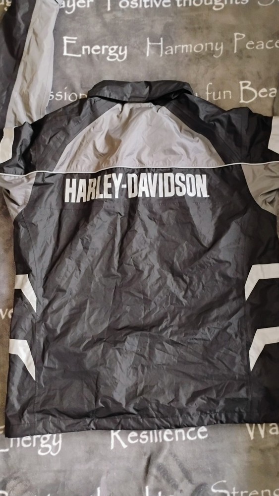 Harley Davidson rain jacket windbreaker BACK LOGO reflective Medium