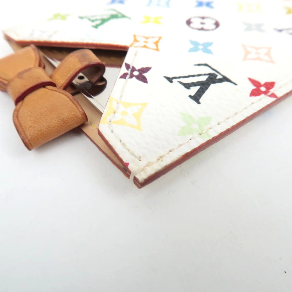 Louis Vuitton Monogram Multicolore Etui Miroir Compact Mirror Blanc M92651 Auth