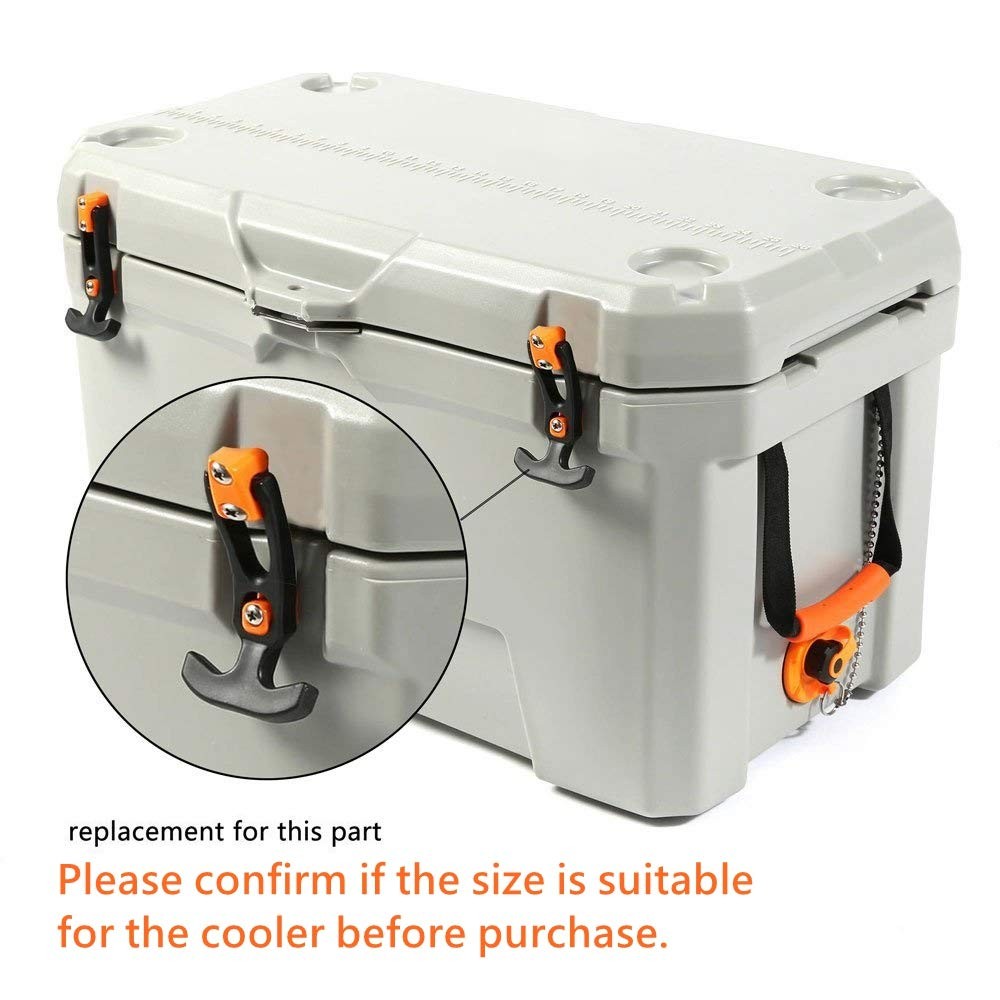 Creatyi 2 PCS Cooler Latch Replacements Durable Black, Orange