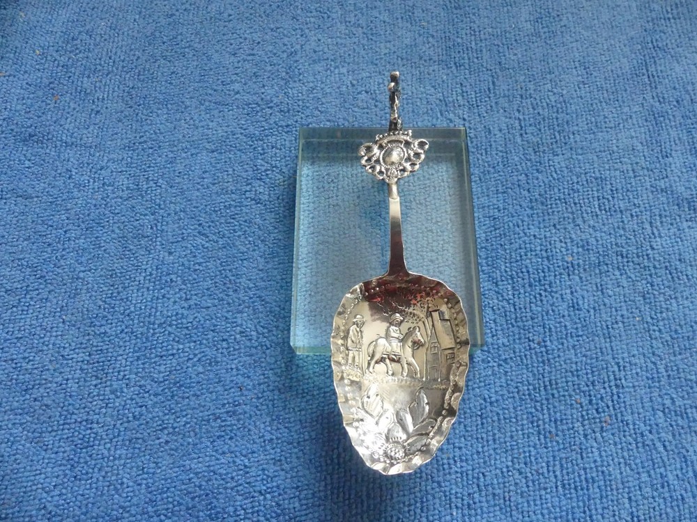 1826 Dutch Silver Caddy Spoon Pennigen Mark 10