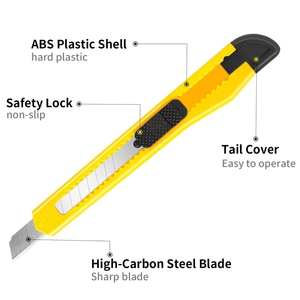 100x Razor Blade Utility Knife Box Cutter Sharp Snap Precise Exacto Plastic Case