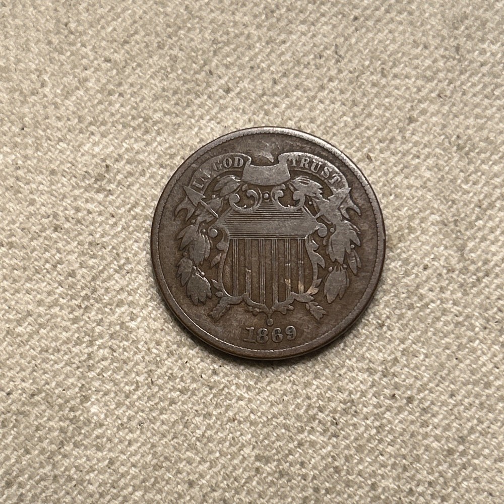 1869 2 Cent Piece Fine- Nice Type Set Coin