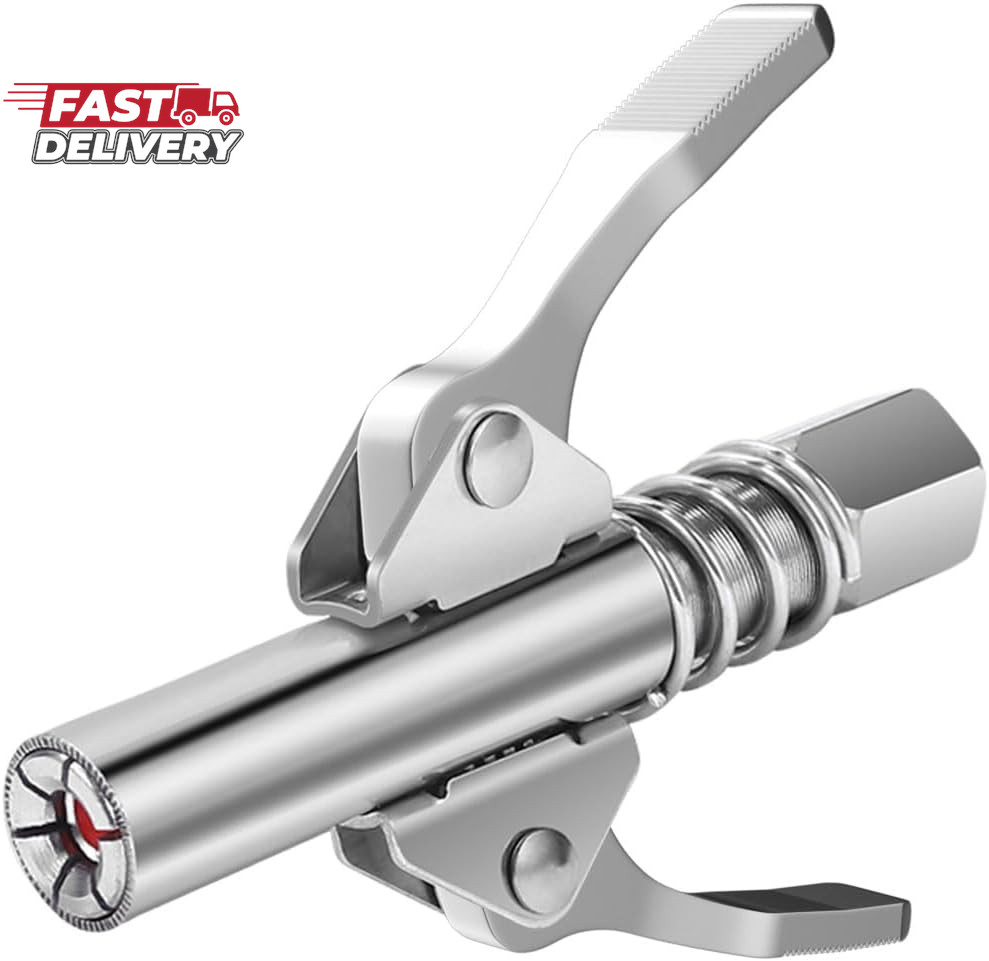 Grease Gun Coupler, Quick Locking Grease Gun Tip, 6 Thickened Jaws Locking, High