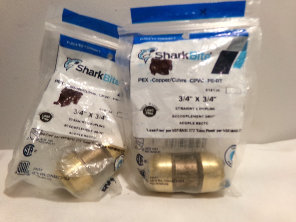 2 Sharkbite 3/4" Couplings