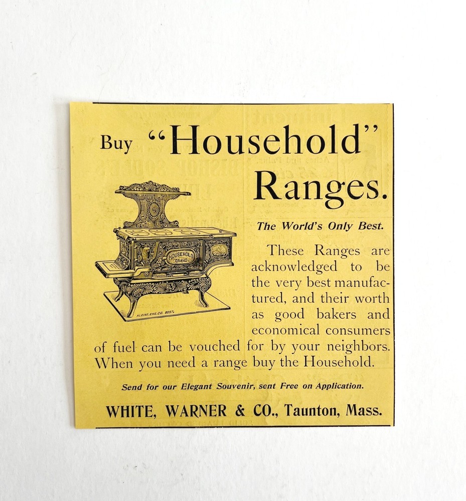 White Warner Household Range 1894 Advertisement Victorian Cooking Heating ADBN1b