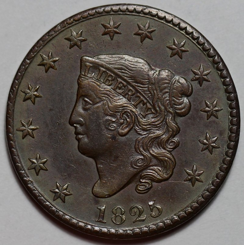 1825 Coronet Head Large Cent - US 1c Copper Coin