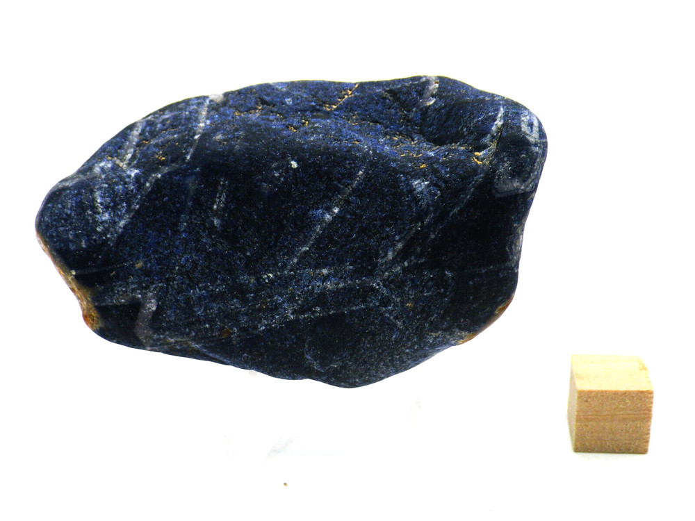 Blue Sapphire nugget. Tumbled. 84.5 grams. Nice deep blue.