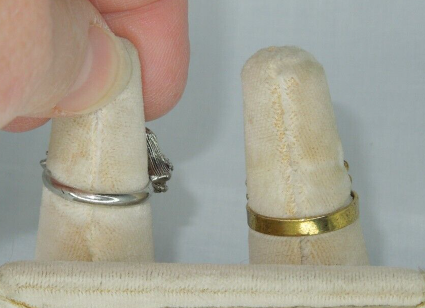 2 Ring Blanks Settings Cabochon Adjustable Gold & Silver Plated Brass NEW 89V