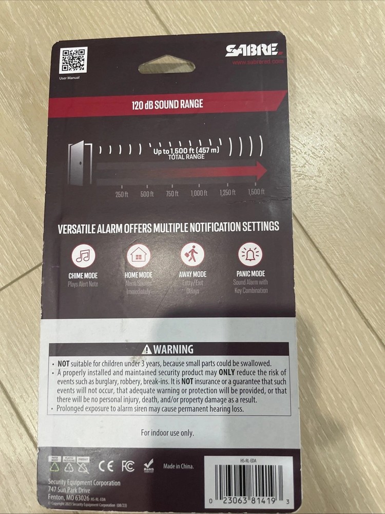 Sabre Elite Door Alarm: Security Sensor for Doors & Windows, Battery Operated