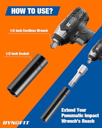 Spline Lug Nuts Socket Set (10Pcs) with 1/2" Drive Impact Square End for