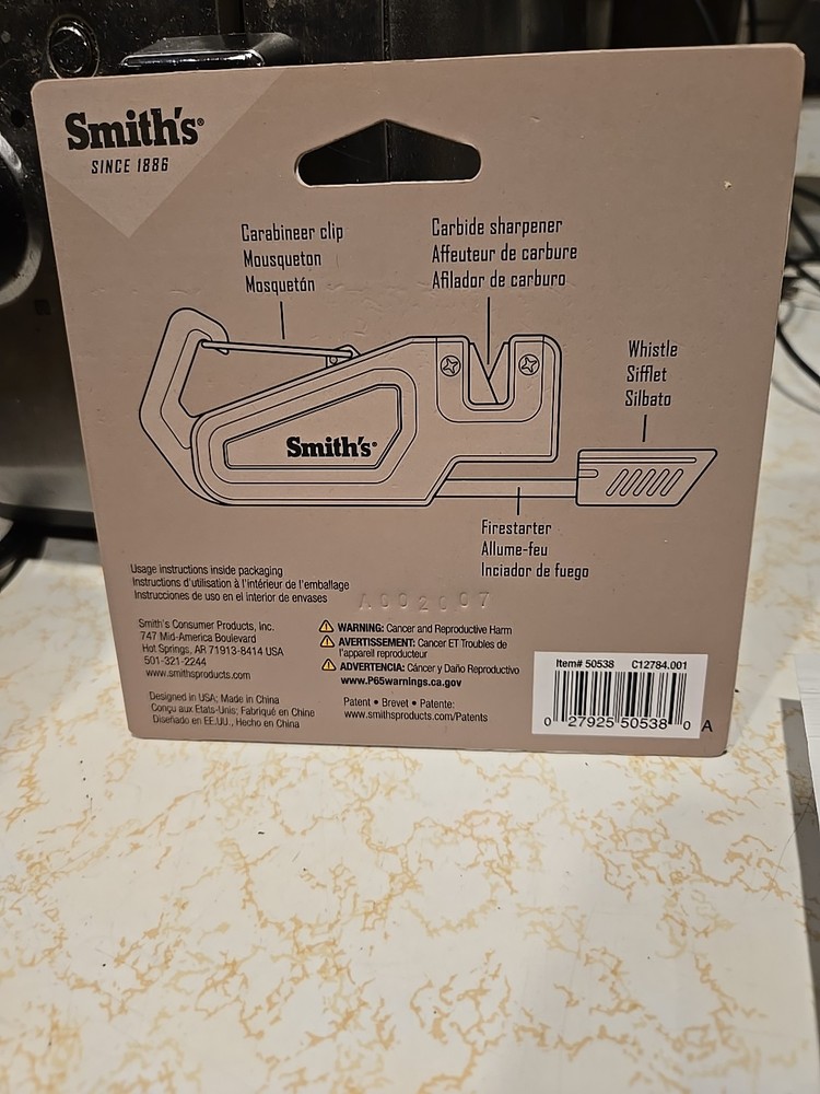 Smith's Pack Pal Survival Multi-Tool Fire Starter Sharpener Whistle 50538