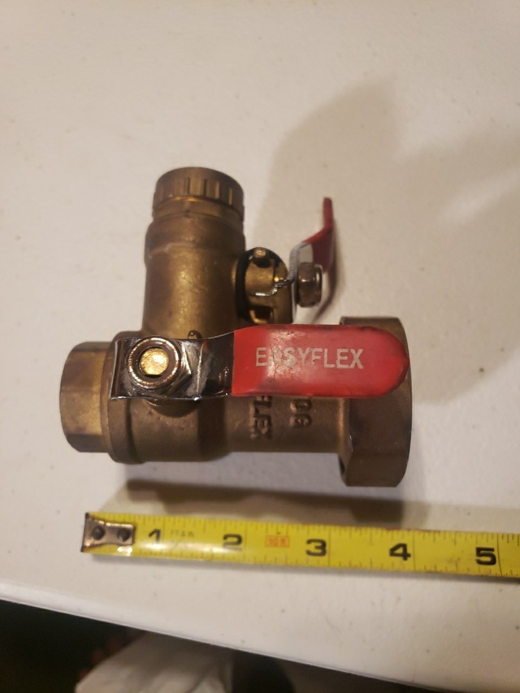 Easyflex 3/4" tankless water heater brass service valve