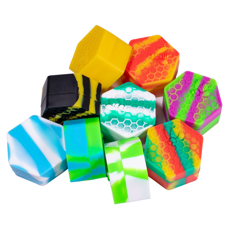 26ml Honeybee Hexagon Silicone Jar Box Mixed Color
