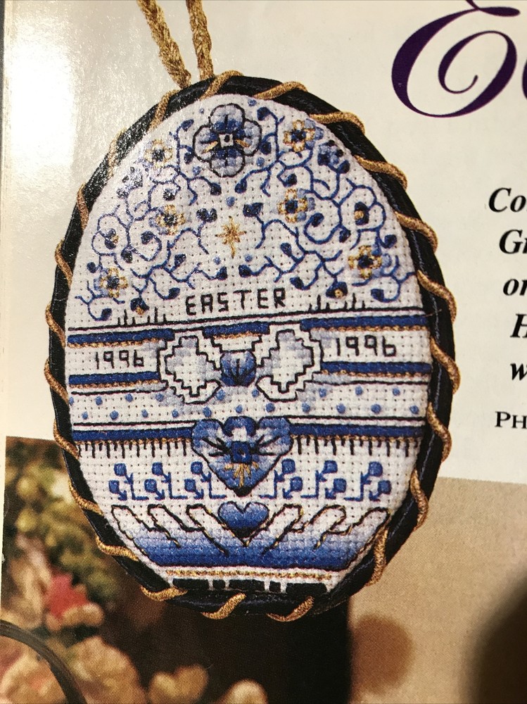 Delft Egg Counted Crosstitch Pattern Easter Spring