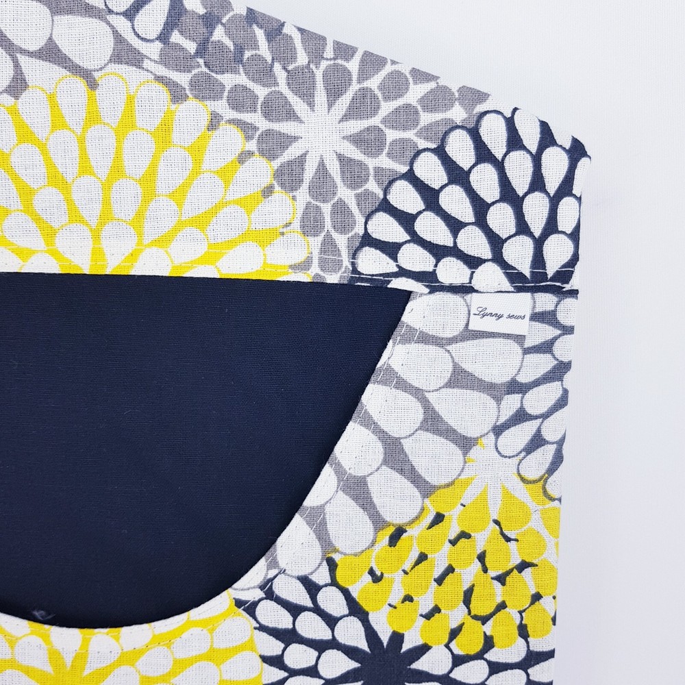 Peg Bag Handmade Grey Yellow Abstract Print Lined Laundry Clothes Peg Holder