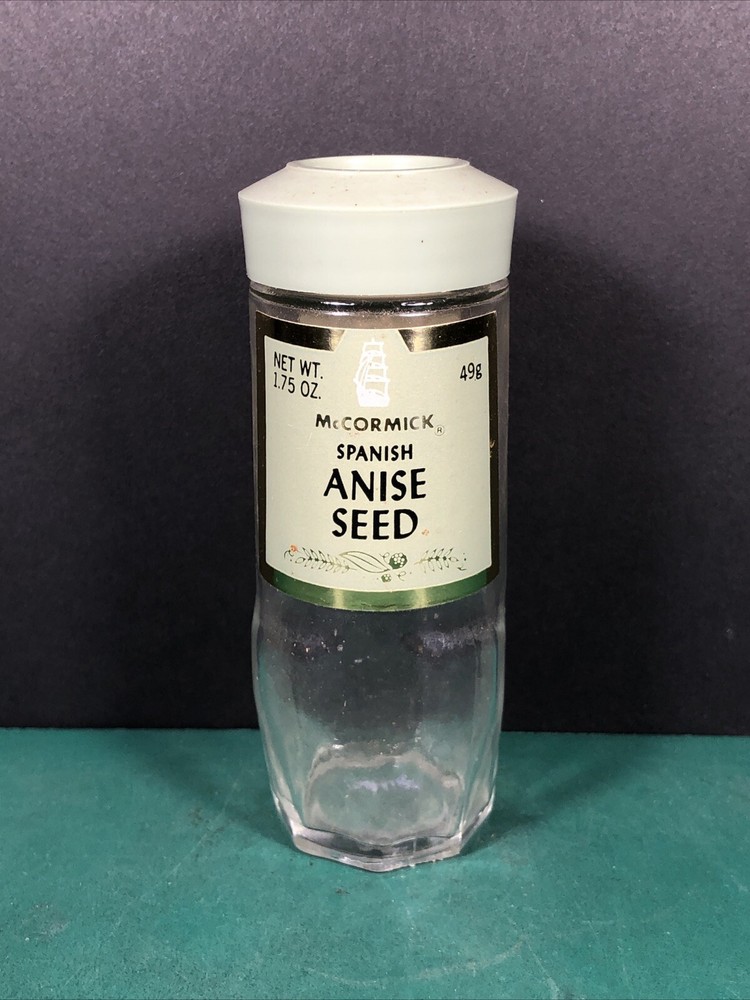 Vintage McCormick | Anise Seed | Spice Jar | Green Lid | Empty