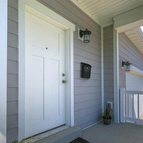 Parkside Locking, Vertical Wall-Mounted Mailbox for Outside, Medium Black