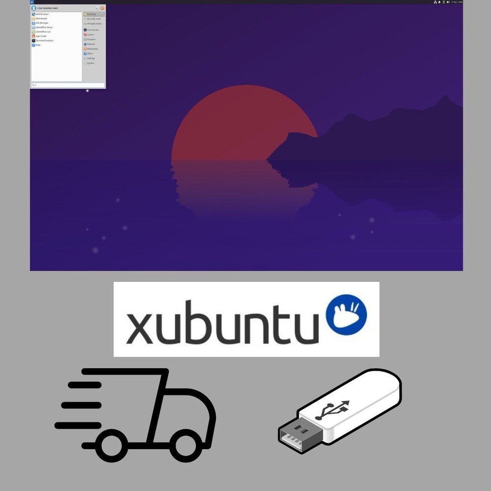 Xubuntu Linux 25.04 Linux LIVE or Install Bootable USB Flash Drive Xubuntu 64bit