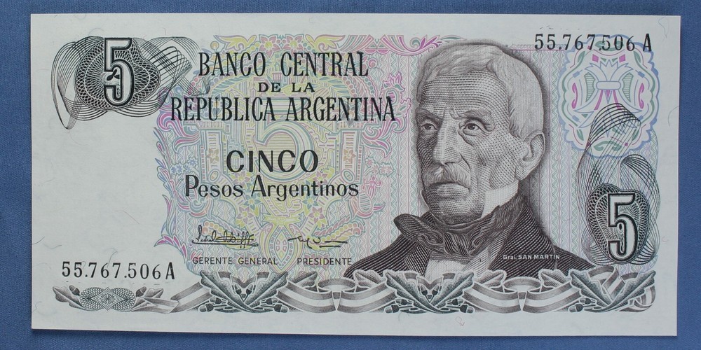 Argentina 1984 (ND) - 5 Pesos - P-312a.2 - Uncirculated