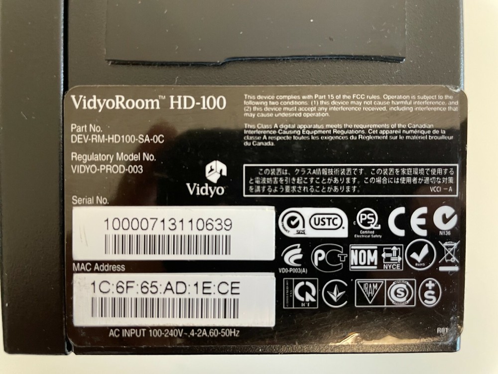 Vidyo VidyoRoom Hd-110 Conferencing System