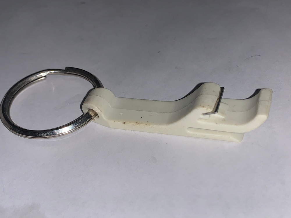 WHITE BUSCH ADVERTISING BOTTLE OPENER KEYCHAIN