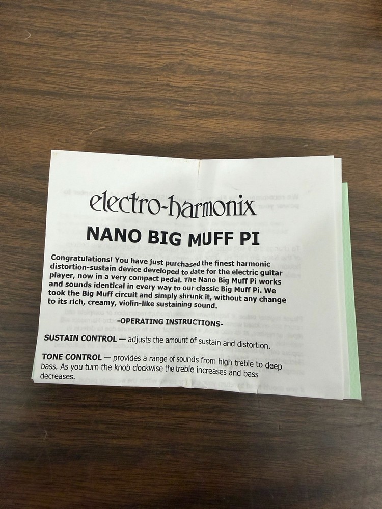 Electro-Harmonix Nano Big Muff Pi Fuzz Guitar Effects Pedal