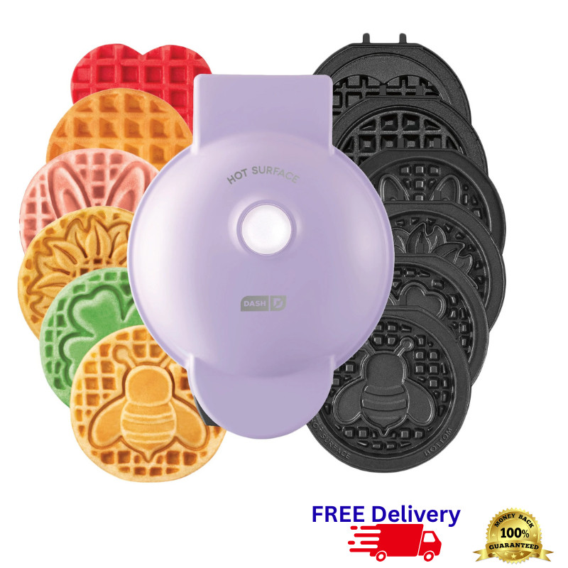 Dash Multi Plate Mini Waffle Maker Removable Plates Compact Breakfast Maker