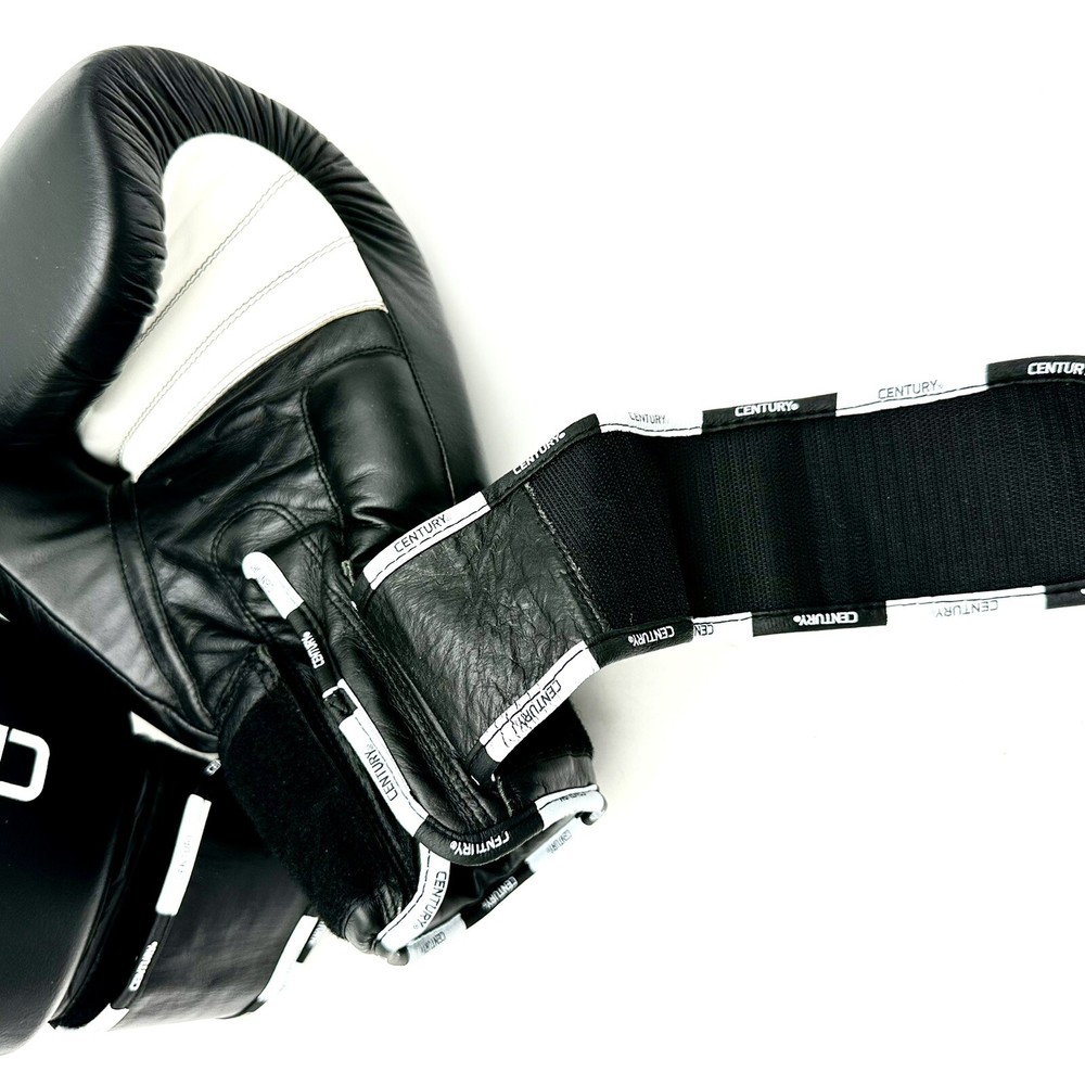 Century Creed Hook and Loop Sparring Boxing Gloves - 16 oz. - Black/White EUC