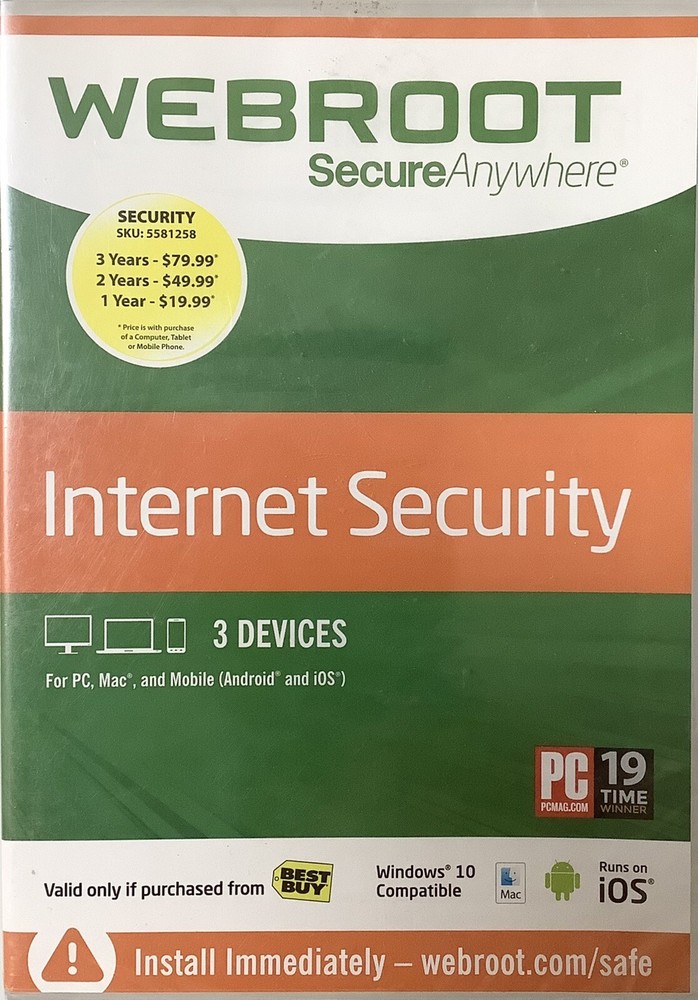Webroot SecureAnywhere Internet Security - Full Version for Windows & Mac...