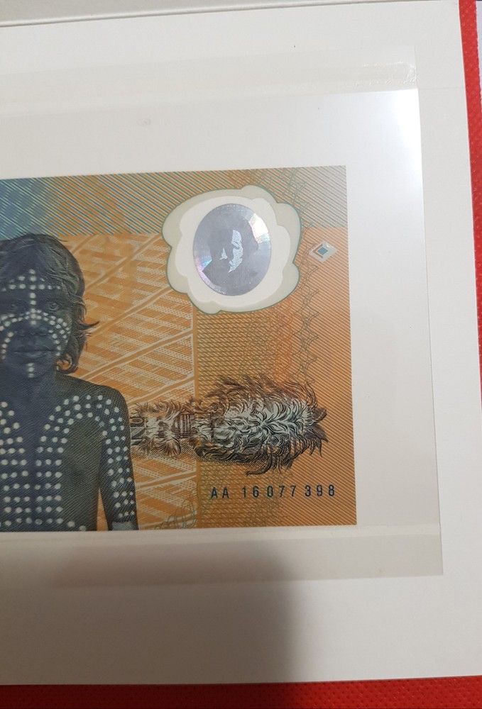 1988 AUSTRALIAN $10 FRASER/JOHNSTON FIRST POLYMER NOTE INV.FOLDER AA 16 077398