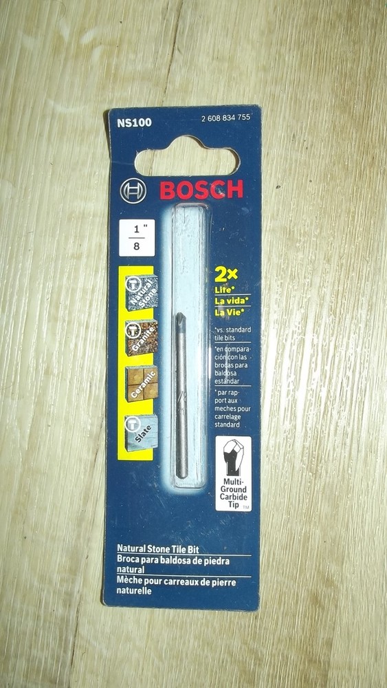 Bosch NS100 Natural Stone Tile Bit  1/8"  h6