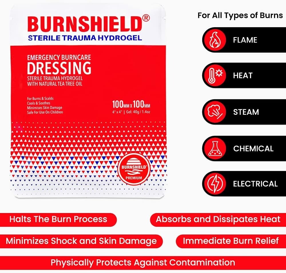 Burnshield 4" X 4" Burn Dressing Hydrogel IFAK EMT EMS First Aid Burn Care