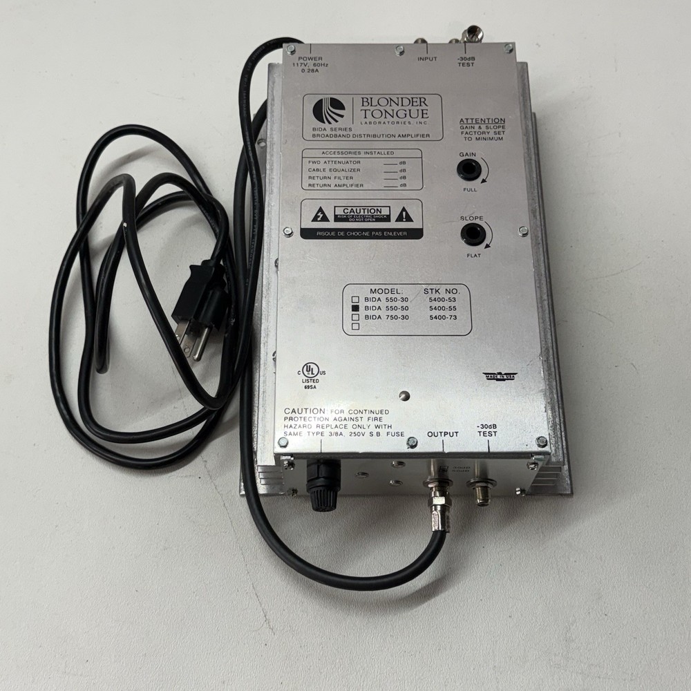 Blonder Tongue BIDA 550-50 Broadband Distribution Amplifier