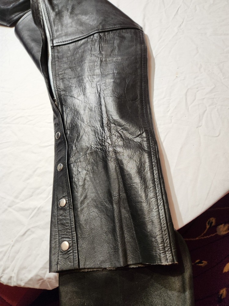 Vintage 100% Leather Motorcycle Chaps