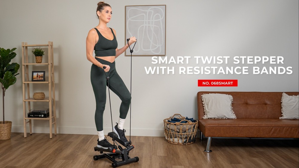 Mini Stepper for Home Exercise, Stair Step Workout Machine with Resistance Bands