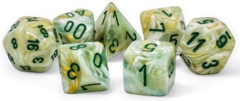 MARBLE 7-DIE SET MEGA-HEDRAL GREEN/DARK GREEN