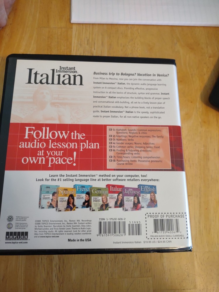 Windows 95 : Instant Immersion Italian-Audio Language Instructions Program