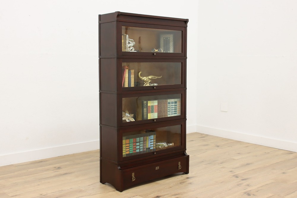 Arts & Crafts Antique 4 Stack Lawyer Bookcase Viking #52273